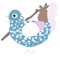 Packed Ice, a sky and lavender chicken with a speckle pattern