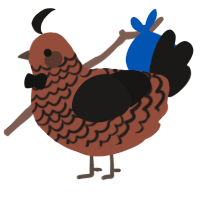 A russet and sable chicken with a lace pattern