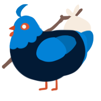 Layne, a tumblr and sapphire chicken with a head pattern