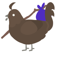 A bark chicken with a head pattern