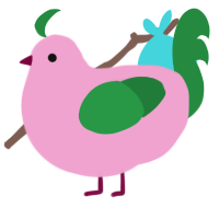 A pink and viridian chicken