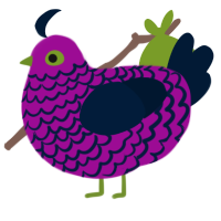 A plum and tumblr chicken with a lace pattern
