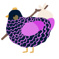 A tumblr and orchid chicken with a lace pattern