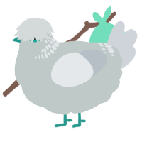 A silver and mist chicken with a neck-band pattern
