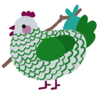 A mist and leaf chicken with a lace pattern