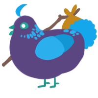 A overcast and sky chicken with a neck-speckle pattern