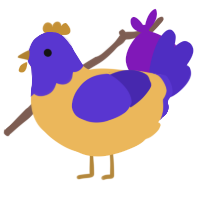 A honey and indigo chicken with a head pattern