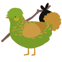 A chartreuse and gold chicken with a half-lace pattern