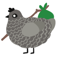 A grey and ash chicken with a lace pattern