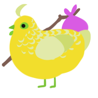 A yellow and lemon chicken with a half-lace pattern