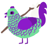A spring and violet chicken with a lace pattern