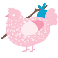 A rose chicken with a speckle pattern