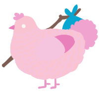 A rose and pink chicken with a lace pattern