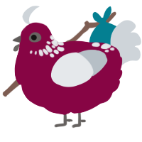 A maroon and mist chicken with a neck-speckle pattern