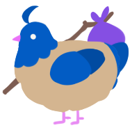 A beige and ultramarine chicken with a head pattern