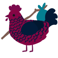 A maroon and tumblr chicken with a lace pattern
