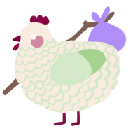 A cream and gluppy chicken with a lace pattern
