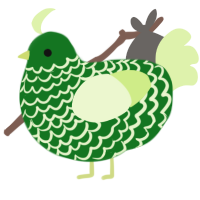 A leaf and apple chicken with a lace pattern