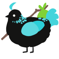 A black and aqua chicken with a neck-speckle pattern