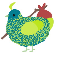 A sea and lime chicken with a double-lace pattern