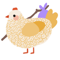 A cream and honey chicken with a double-lace pattern