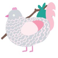 A mist and rose chicken with a lace pattern