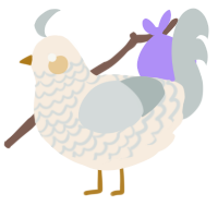 A cream and silver chicken with a lace pattern
