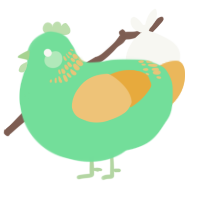 A spring and honey chicken with a neck-band pattern