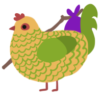 A honey and chartreuse chicken with a lace pattern