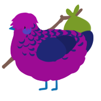 A plum and navy chicken with a half-lace pattern