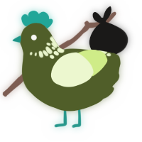A olive and apple chicken with a neck-speckle pattern