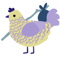 A navy and olive chicken with a lace pattern