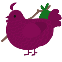 A wine chicken with a lace pattern