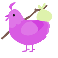A orchid chicken with a head pattern