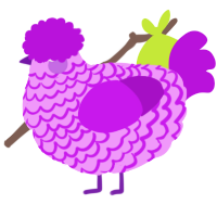 A lavender and amethyst chicken with a lace pattern