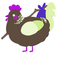 A bark and apple chicken with a neck-band pattern