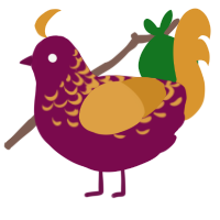 A wine and orange chicken with a half-lace pattern