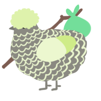 A ash and apple chicken with a lace pattern
