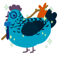 Cornflower, a sapphire and tumblr chicken with a half-lace pattern