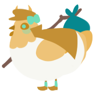 A white and honey chicken with a head pattern