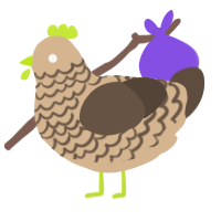 A beige and bark chicken with a lace pattern