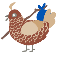 A russet and beige chicken with a lace pattern