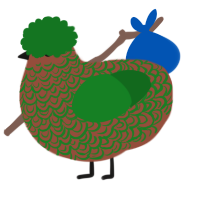 A russet and leaf chicken with a double-lace pattern