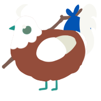 A russet and white chicken with a head pattern
