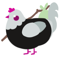Whats Up, a sable and silver chicken with a head pattern