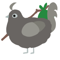 A grey and ash chicken