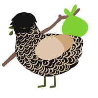 A black and beige chicken with a double-lace pattern