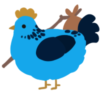 A sky and tumblr chicken with a neck-speckle pattern