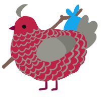 A crimson and ash chicken with a lace pattern