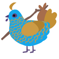 A sky and gold chicken with a lace pattern